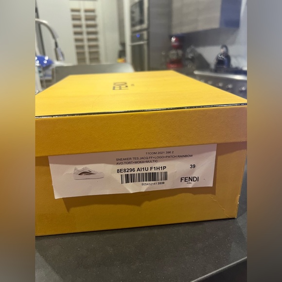 Fendi Jacqured Logo Sneaker in size 9B (39) Beige - Picture 2 of 5